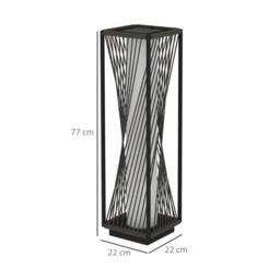 OUTSUNNY Rattan Solar Floor Lamp, Auto On/Off LED Garden Lights, Grey - Size: 8 inches - thumbnail 3