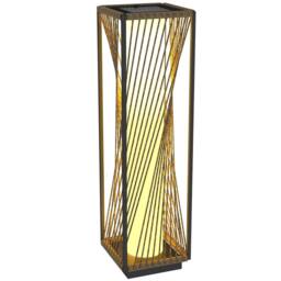 OUTSUNNY Rattan Solar Floor Lamp, Auto On/Off LED Garden Lights, Grey - Size: 8 inches - thumbnail 2