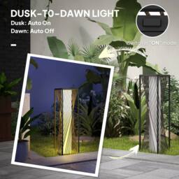 OUTSUNNY Rattan Solar Floor Lamp, Auto On/Off LED Garden Lights, Grey - Size: 8 inches - thumbnail 5