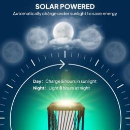 OUTSUNNY Rattan Solar Floor Lamp, Auto On/Off LED Garden Lights, Grey - Size: 8 inches - thumbnail 4