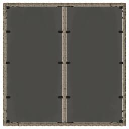 Berkfield Home Garden Table with Glass Top Grey 90x90x75 cm Poly Rattan - Size: 90 x 90 x 75 cm - thumbnail 7