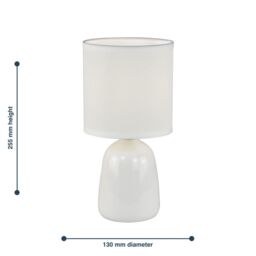 First Choice Lighting Cleo - Set of 2 White Ceramic 26cm Lamps With Shades - thumbnail 6