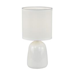 First Choice Lighting Cleo - Set of 2 White Ceramic 26cm Lamps With Shades - thumbnail 2
