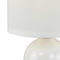 First Choice Lighting Cleo - Set of 2 White Ceramic 26cm Lamps With Shades - thumbnail 3
