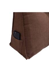 Living and Home Washable Headboard Wedge Pillow with Storage Pocket in Brown - Size: Large - thumbnail 5