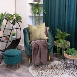 Madison & Mayfair Comfy Velvet Olive Square Cushion - thumbnail 2