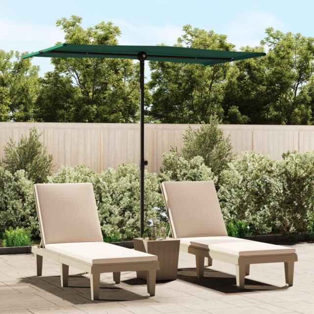 Berkfield Home Outdoor Parasol with Aluminium Pole 180x110 cm Green - image 1