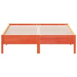 Berkfield Home Bed Frame without Mattress Wax Brown 160x200 cm Solid Wood Pine - thumbnail 4