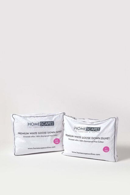 Homescapes Premium White Goose Down 13.5 Tog All Seasons Duvet - Size: Super King - image 1