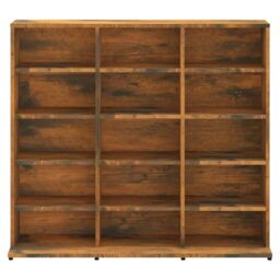 Berkfield Home CD Cabinet Smoked Oak 102x23x89.5 cm Engineered Wood in Brown - thumbnail 4