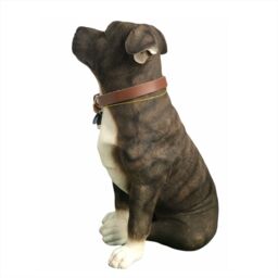 Animal Crackers Large Staffordshire Bull Terrier Brindle Brown Dog Figurine By Leonardo, height 26cm - thumbnail 5