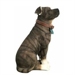 Animal Crackers Large Staffordshire Bull Terrier Brindle Brown Dog Figurine By Leonardo, height 26cm - thumbnail 6