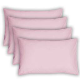Smart Living Polycotton Housewife Pillowcases 4 Pack 48x74cm Bedding in Light Pink - Size: Standard Pillow Case - thumbnail 1