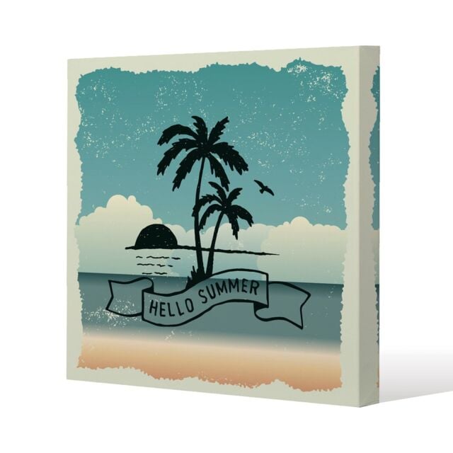 Benjamin Tate Design Hello Summer (Canvas Print) / 101 x 101 x 4cm in Natural - Size: 101 x 101 x 4 cm - image 1
