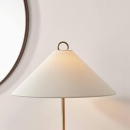 FurnitureboxUK Theo White & Wood Table Lamp in Walnut - thumbnail 4