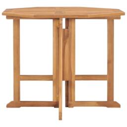 Berkfield Home Durable Folding Garden Dining Table 90x90x75 cm Solid Teak Wood in Brown - Size: 90 x 90 x 75 cm - thumbnail 3