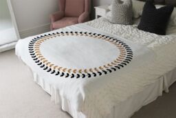 Benjamin Tate Design Greek Olive Tree Leaves Blanket in Natural - Size: 120 cm x 150 cm - thumbnail 3