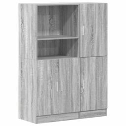 Berkfield Home 2 Piece Kitchen Cabinet Set Grey Sonoma Engineered Wood - thumbnail 2