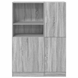 Berkfield Home 2 Piece Kitchen Cabinet Set Grey Sonoma Engineered Wood - thumbnail 5