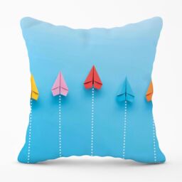 Warren Reed - Designer Paper Aeroplanes Outdoor Cushion - Size: 60 cm x 60 cm - thumbnail 1