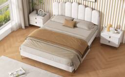 BTM Upholstered Ottoman Velvet Tufted Headboard Storage bed frame in Beige - Size: Single - thumbnail 9