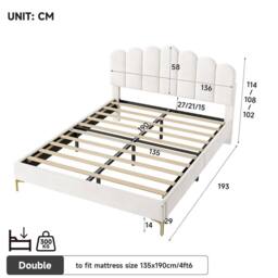 BTM Upholstered Ottoman Velvet Tufted Headboard Storage bed frame in Beige - Size: Single - thumbnail 6