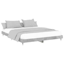 Berkfield Home Durable Bed Frame Concrete Grey 120x200 cm Engineered Wood - Size: Small Double - thumbnail 4