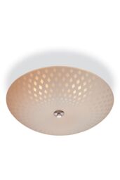 Netlighting Celine 3 Light Semi Flush Ceiling Light Opal Glass Decorative Pattern E14 in White