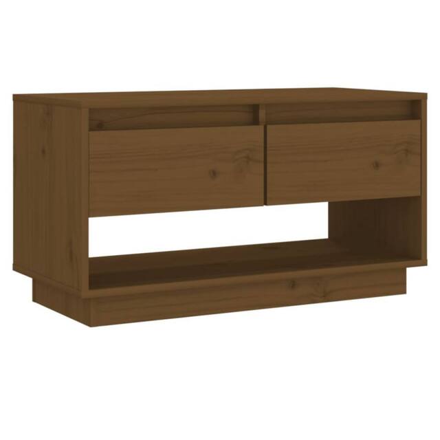 Berkfield Home TV Cabinet Honey Brown 74x34x40 cm Solid Wood Pine - Size: 74 x 34 x 40 cm - image 1