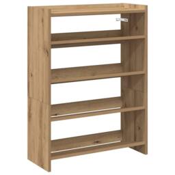 Berkfield Home Shoe Rack Artisan Oak 60x25x81 cm Engineered Wood in Brown - Size: 60 x 25 x 81 cm - thumbnail 1