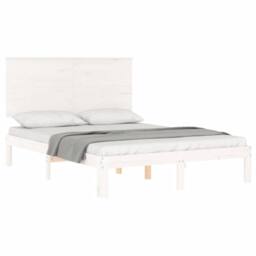 Berkfield Home Bed Frame without Mattress White Small Double Solid Wood Pine - thumbnail 4