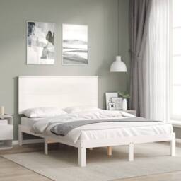 Berkfield Home Bed Frame without Mattress White Small Double Solid Wood Pine - thumbnail 3