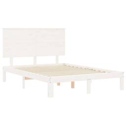 Berkfield Home Bed Frame without Mattress White Small Double Solid Wood Pine - thumbnail 5