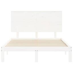 Berkfield Home Bed Frame without Mattress White Small Double Solid Wood Pine - thumbnail 6