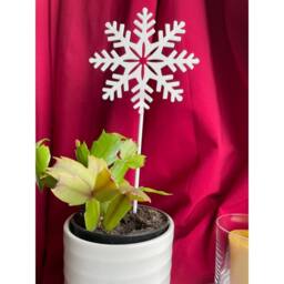 Poppyforge Snowflake Pot Pin Garden Art (Pack of 3) - H25 cm - White - thumbnail 3