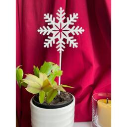 Poppyforge Snowflake Pot Pin Garden Art (Pack of 3) - H25 cm - White - thumbnail 2