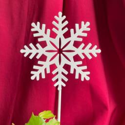 Poppyforge Snowflake Pot Pin Garden Art (Pack of 3) - H25 cm - White - thumbnail 4
