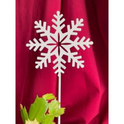 Poppyforge Snowflake Pot Pin Garden Art (Pack of 3) - H25 cm - White - thumbnail 5