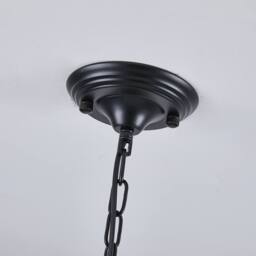 NIVOR 3 Light Industrial Globe Vintage Chandelier Spherical Pendant E14 in Black - thumbnail 9