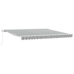 Berkfield Home Manual Retractable Awning Anthracite&White 400x300 cm - thumbnail 1