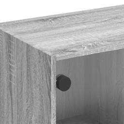 Berkfield Home TV Cabinet with Glass Doors Grey Sonoma 102x37x42 cm - Size: 102 x 37 x 42 cm - thumbnail 9