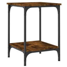 Berkfield Home Decorative Coffee Table Smoked Oak 40x40x55 cm Engineered Wood in Brown - Size: 40 x 40 x 55 cm - thumbnail 3