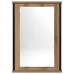 Berkfield Home Bathroom Mirror Cabinet Artisan Oak 42x12x60 cm Engineered Wood in Brown - Size: 42 x 12 x 60 cm - thumbnail 4