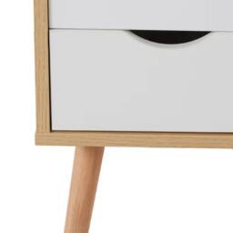 FORGEVIO White Bedside Table 2 Drawers Wooden Nightstand Side - thumbnail 3