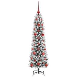 Berkfield Home Artificial Christmas Tree with 150 LEDs Green & white 120 cm - thumbnail 4