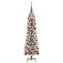 Berkfield Home Artificial Christmas Tree with 150 LEDs Green & white 120 cm - thumbnail 3