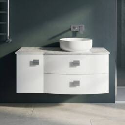 Balterley Gentleshaw Contemporary Wall Hung Vanity Unit, White, 1000mm in White - thumbnail 3