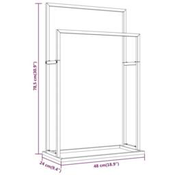 Berkfield Home Freestanding Towel Rack Gold 48x24x78.5 cm Iron - thumbnail 7