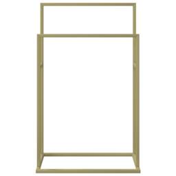 Berkfield Home Freestanding Towel Rack Gold 48x24x78.5 cm Iron - thumbnail 3
