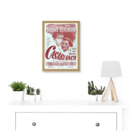 Artery8 Movie Film Casablanca Bogart Bergman Classic Cult Artwork Framed Wall Art Print A4 in Light Oak - thumbnail 2